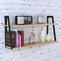 Настінна полиця IdealMebel PL5-68-16, навісна полиця, книжкова полиця loft, декоративна полиця в кімнату, будинок.