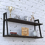 Настінна полиця IdealMebel PL5-68-16, навісна полиця, книжкова полиця loft, декоративна полиця в кімнату, будинок., фото 2