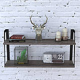Настінна полиця IdealMebel PL5-68-16, навісна полиця, книжкова полиця loft, декоративна полиця в кімнату, будинок., фото 4