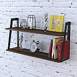 Настінна полиця IdealMebel PL5-68-16, навісна полиця, книжкова полиця loft, декоративна полиця в кімнату, будинок., фото 5