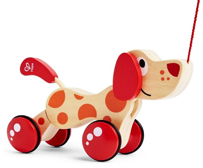 Дерев'яна каталка Пісик Hape E0347 Іграшка для прогулянок