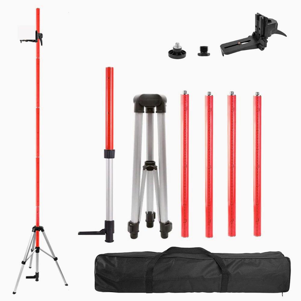Розпірна штанга для лазерного рівня LSP 3.7м набірна (5 сегментів) + тримач МІКРОЛІФТ 1/4" 5/8" + ШТАТИВ, фото 1