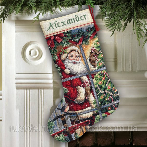 Набір для вишивання 08778 "Candy Cane Santa Stocking" DIMENSIONS - фото 1 - id-p403122509