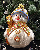 Ялинкова іграшка Сніговик з мітлою в циліндрі   Irena Cо