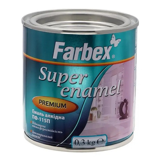 Емаль алкідна ПФ-115П Farbex червона 0.3 кг, фото 1