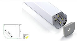 Алюмінієвий профіль для світлодіодної стрічки кутовий 30х30 c дифузором