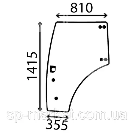 Скло дверей ліве CASE IH JX55C 84224132, фото 1