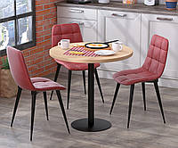 Обеденный круглый стол IdealMebel BS-450-800, стол в гостиную, кухню, круглый столик Дуб Борас светлый