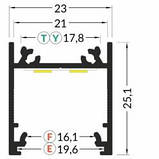 Алюмінієвий профіль для світлодіодної стрічки 23х25, фото 3