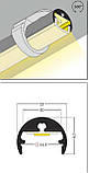 Алюмінієвий профіль для світлодіодної стрічки D13mm, фото 2