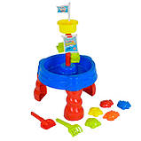 Набір для гри з піском (столик, формочки, лопатка, граблі) 105, фото 2