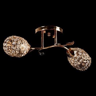 Стельова люстра на два плафони золото