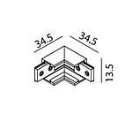 З'єднувач накладної стеля-стіна внутрішній MINI_LINE42 CORNER S IN, L34.5mm, W34.5mm, H13.5mm, фото 3