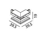 З'єднувач накладної стіна-стіна зовнішній MINI_LINE42 CORNER S OUT, L39.5mm, W39.5mm, H19mm, фото 3