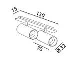 Світильник прожекторний MINI_LINE 42 TUB S A X2, D32, H70mm, CREE 2×5W, 1284Lm, 3000K, 36°, CRI>90, IP 20, фото 3