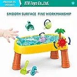Столик пісочниця 2в1 (набір для піску, лійка, ківш, формочки, млин) HG 1126, фото 3
