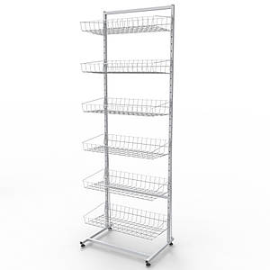 Стелаж Єва-60 - 6 кошиків прямих, білий