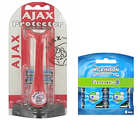 Набор станок Wilkinson Houder Protector 3 Look Ajax (3 кас.) + кассеты Wilkinson Sword Protector 3 (8 шт.)