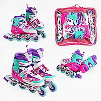 Роликовые коньки для детей и подростков размер 38-41 Best Roller 54704-L Фиолетовые, PU колеса