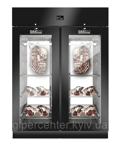Шафа холодильна Meatico AC9618 STG GREEN MEAT 1500 BLACK PANORAMA, фото 1