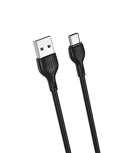 USB Type-C Кабель чорний (Black), 1m, (XO-NB 212), 2.1A