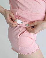 Піжама для вагітних та годуючих мам з шортиками (персиковий), фото 5