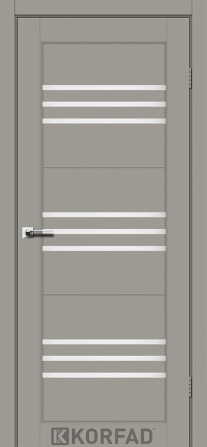 Двері міжкімнатні Корфад/ Korfad FL-05 Сірий Super PET (скло сатин), фото 1