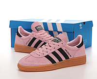 Женские кроссовки Adidas Spezial Handball pink black кеды Адидас Специал Спешл розовые замшевые