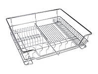 Посудосушитель фасад 600 выдвижной с доводчиком GIFF хром (1 полка и 1 поддон)