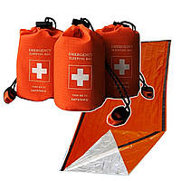 Термо Аварийный спальный мешок SURVIVE для утепления в экстренных ситуациях со свистком