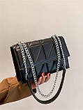 Жіноча сумка 10288 крос-боді на цепочці чорна, фото 2