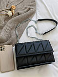Жіноча сумка 10288 крос-боді на цепочці чорна, фото 4