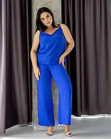 Женский костюм ( Майка + Рубашка + Шорты + Штаны ) 0513 Жатка L-XL синий
