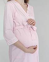 Комплект халат і сорочка у пологовий (пастельний рожевий), фото 9