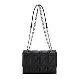 Жіноча сумка 10288 крос-боді на цепочці чорна, фото 10