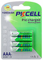 Акумулятор PKCELL 1.2V AAA 1000mAh NiMH Already Charged, 4 штуки в блістері ціна за блістер, Q12 от DOM-Energy