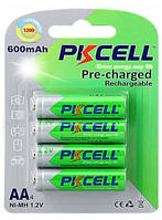Акумулятор PKCELL 1.2V AA 600mAh NiMH Already Charged, 4 штуки в блістері ціна за блістер, Q12 от DOM-Energy