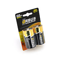 Батарейка лужна Orbus D-R20, 2 штуки у блістері, ціна за блістер от DOM-Energy