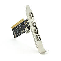 Контролер PCI=> USB 2.0, 4 + 1port (NEC chipset), BOX от DOM-Energy
