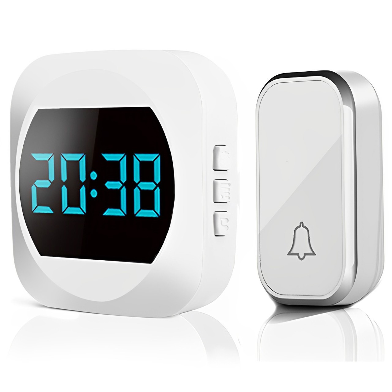 Бездротовий дверний дзвінок з годинником Digital Lion WDB-05C, з автономною кнопкою, до 150 м, Білий, фото 1