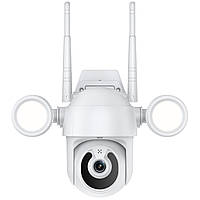 Поворотна вулична WiFi камера відеоспостереження USmart OPC-02w, з прожектором та ІЧ підсвіткою, 5 Мп, PTZ, підтримка Tuya