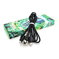 Кабель HOCO X76 USB-1 3 in 1 Micro/Iphone/Type-C, 2A, довжина 1м, Black, Box от DOM-Energy