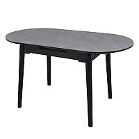 Стол обеденный раскладной TM-85 ребекка грей + черный 110-140x75x76 (керамика+дерево)