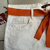 Шорти жіночі бавовна з поясом тонкі легкі короткі 27 білі, фото 8
