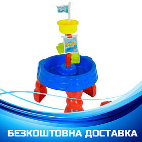 Набір для гри з піском (столик, формочки, лопатка, граблі) 105