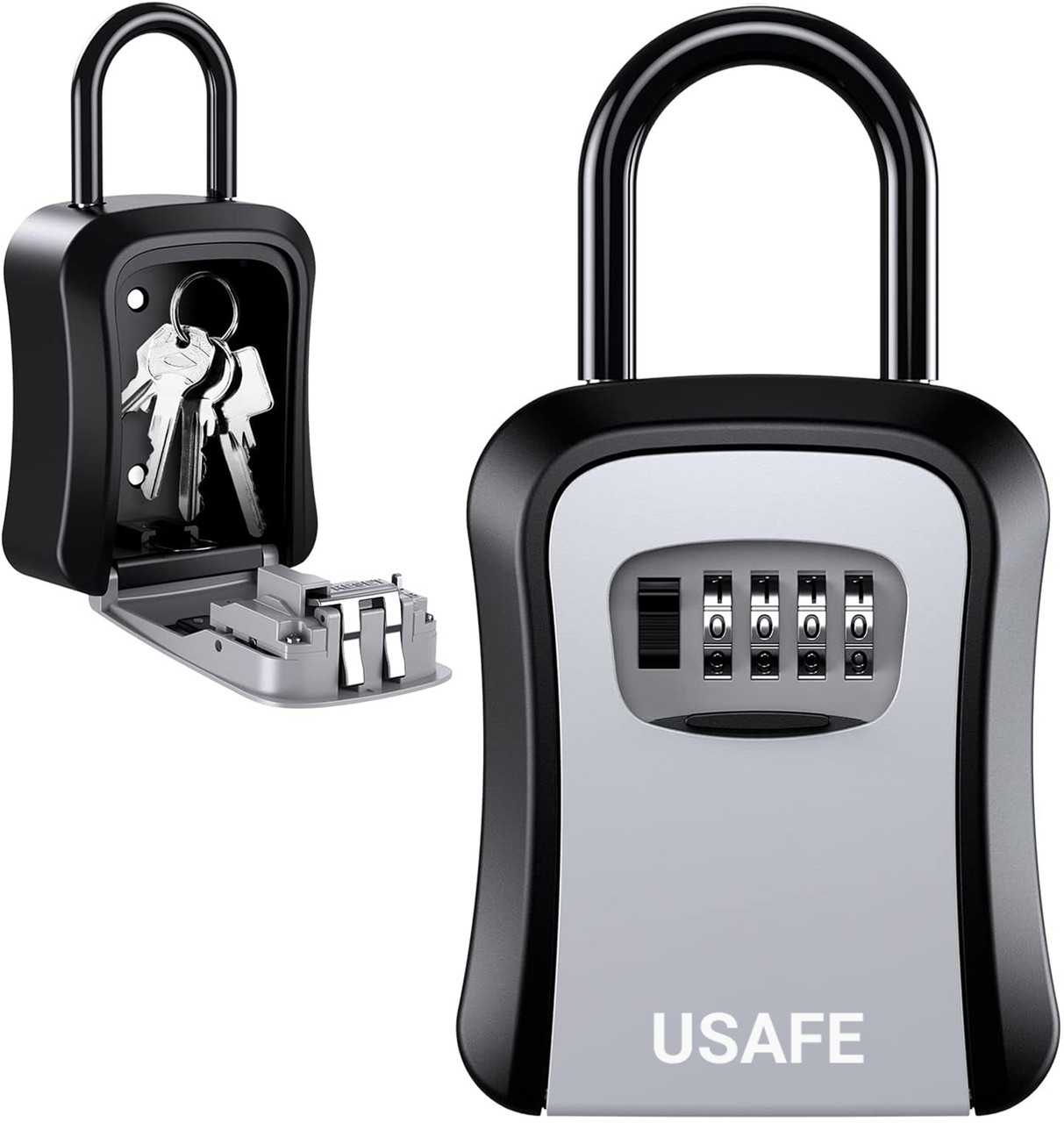 Подвесной металлический мини сейф для ключей uSafe KS-05, с крючком и паролем, Серый - фото 4 - id-p1459873277