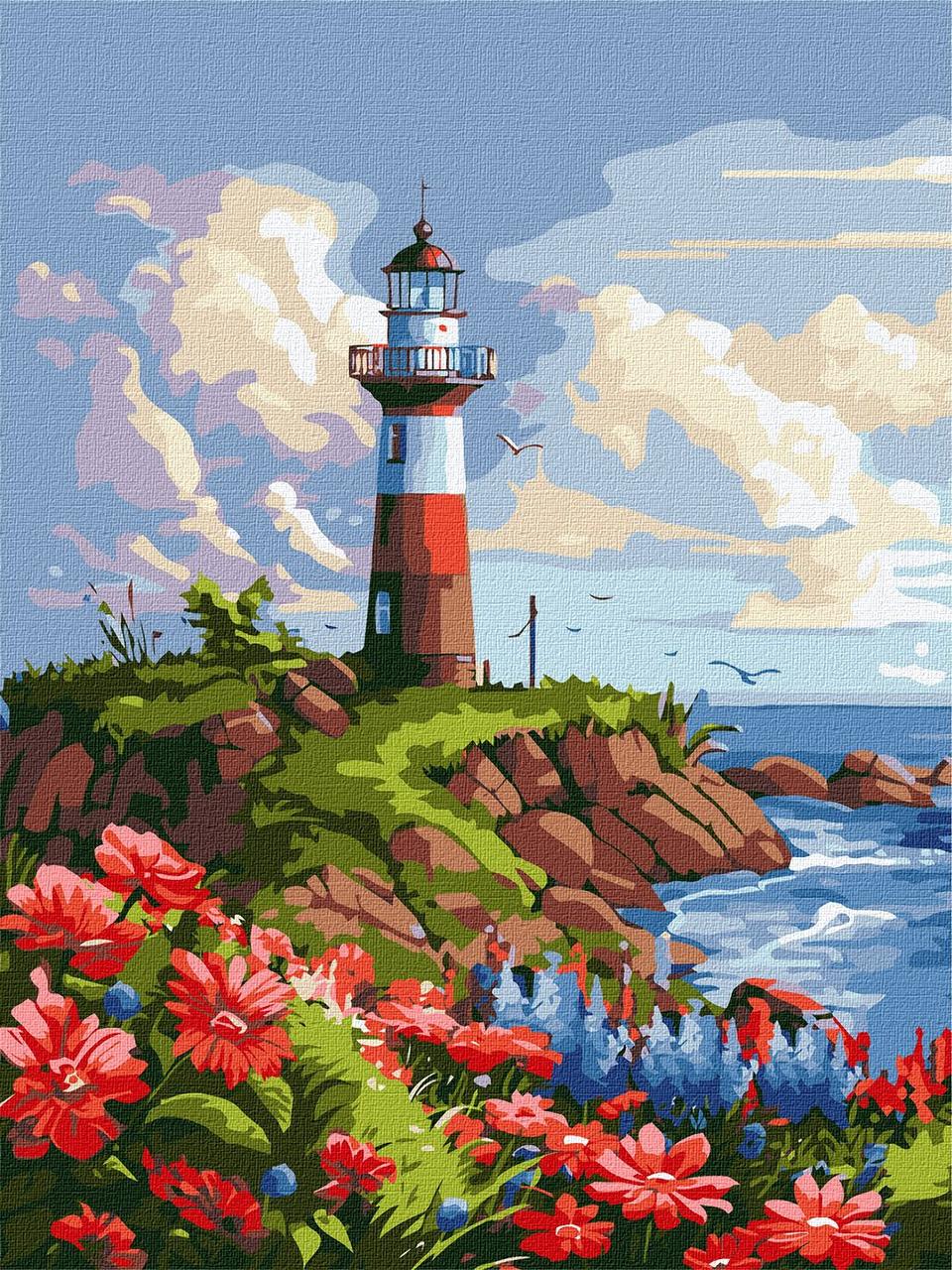 Картина за номерами Пейзаж. Мальовничий маяк 30*40 см Ідейка KHO 2790