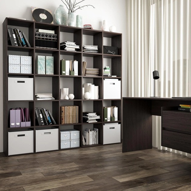 Стеллаж підлоговий для книг і іграшок, великий стелаж для розділення кімнати, книжна полиця з 25 відділеннями, фото 1