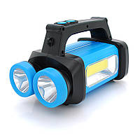 Ліхтар пошуковий SW-8802, 1LED+COB T6, 5W, 2+1+1 режим, 3600mAh, Black/Blue, IP40, USB кабель+4*LR06(немає в