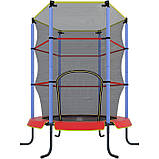 Дитячий батут на пружинах із сіткою (діаметр 140 см) Tilly RJ-0084 Червоний із синім, фото 2